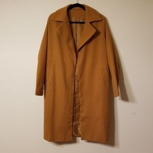 Oversize calf length overcoat